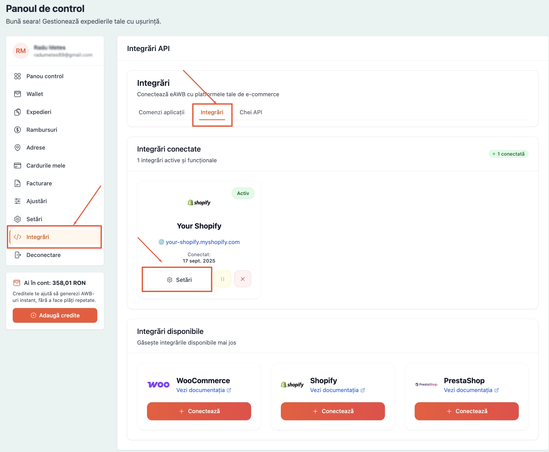 eAWB integrations page