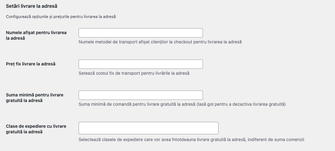 Home delivery configuration